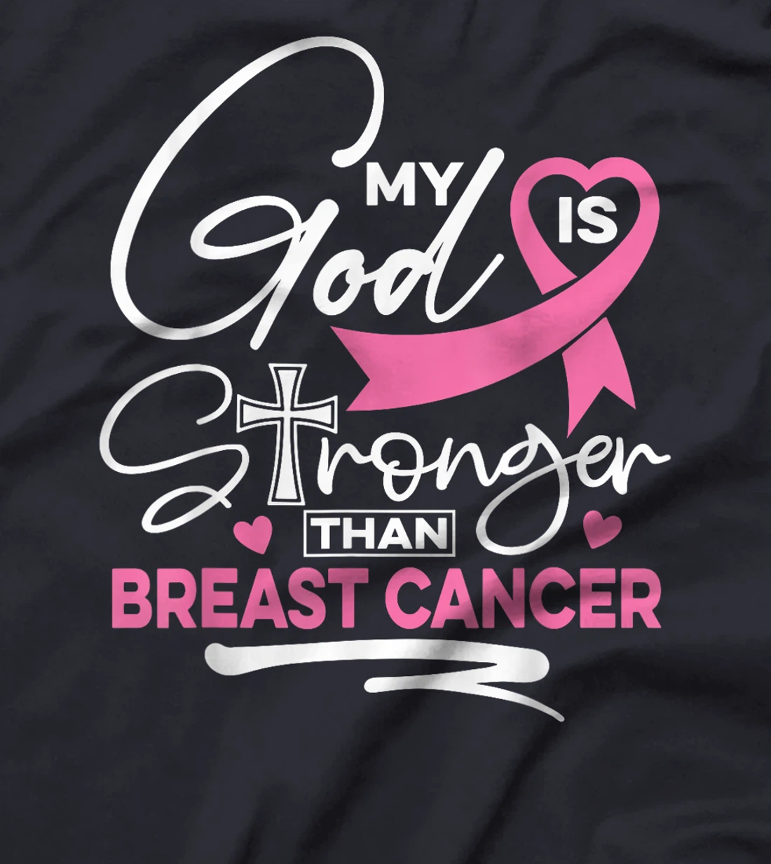 My God Is Stronger Than Breast Cancer Awareness Christian T-Shirt