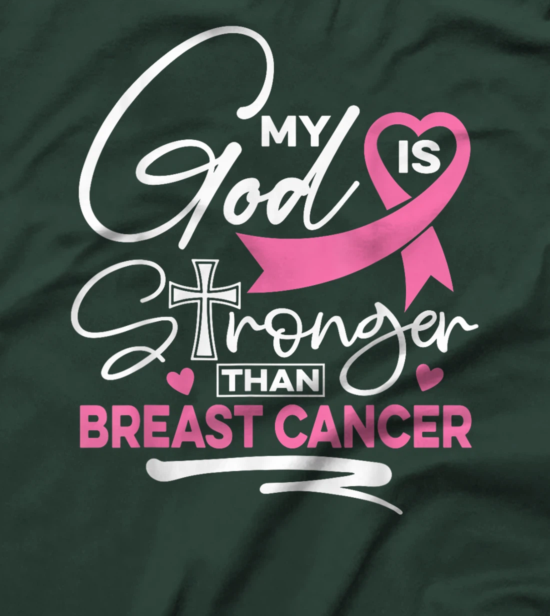 My God Is Stronger Than Breast Cancer Awareness Christian T-Shirt