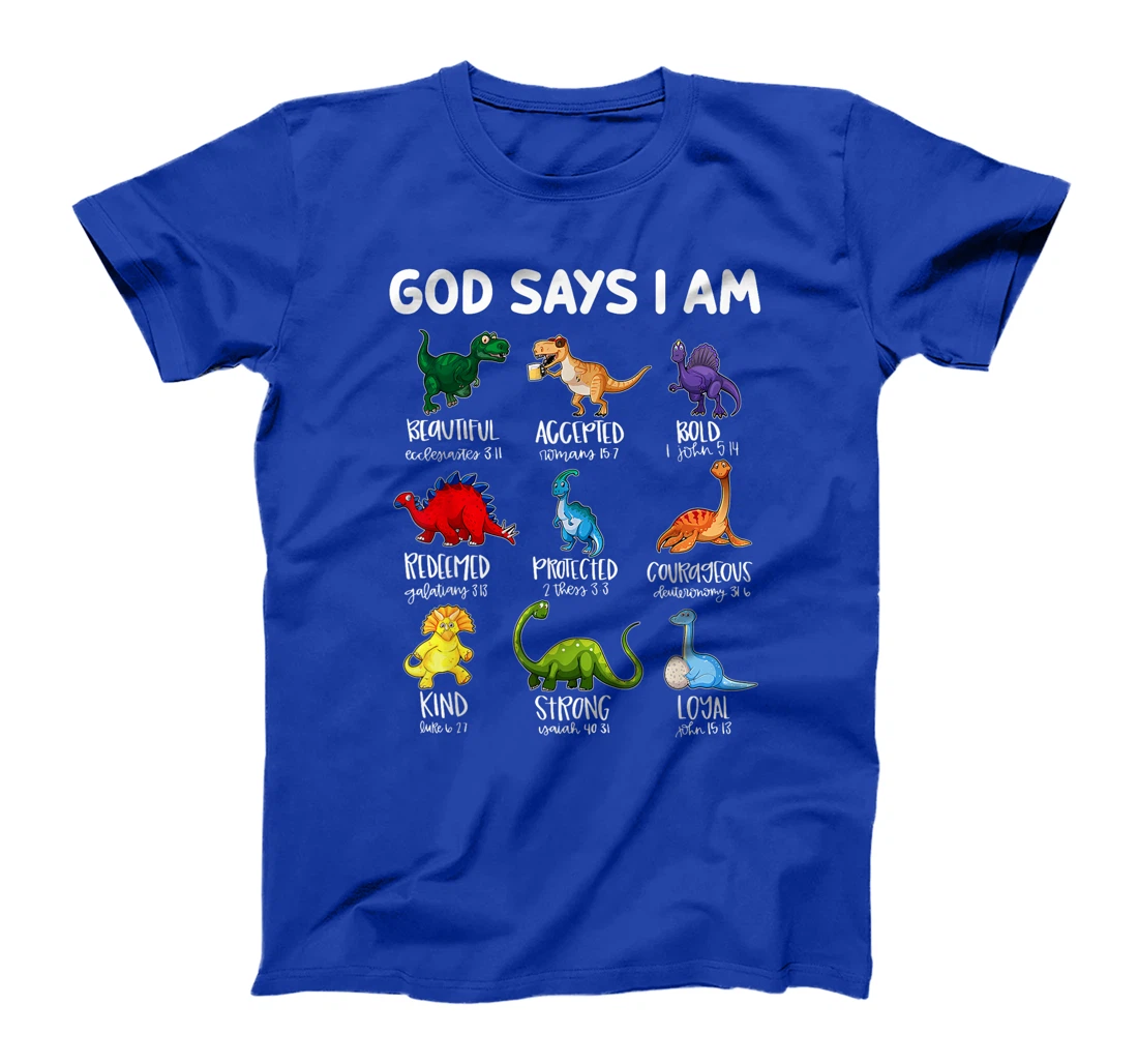 God Says I Am Bible Verse Christian Dinosaur Religious T-Shirt