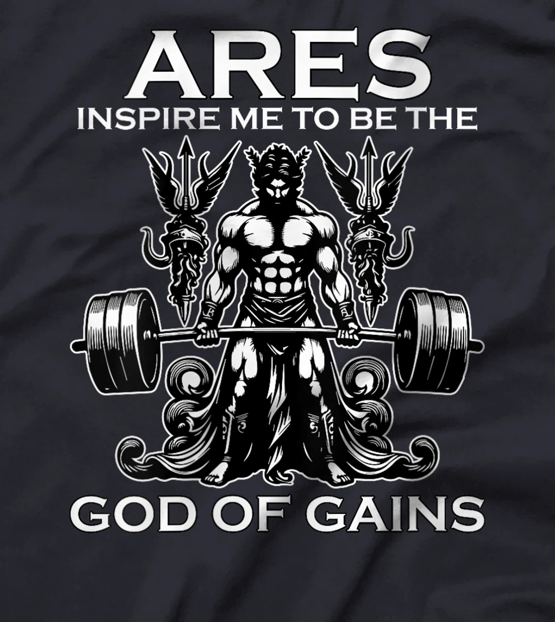 Womens Ares God of Gains Bodybuilding Gym Lover Fitness T-Shirt