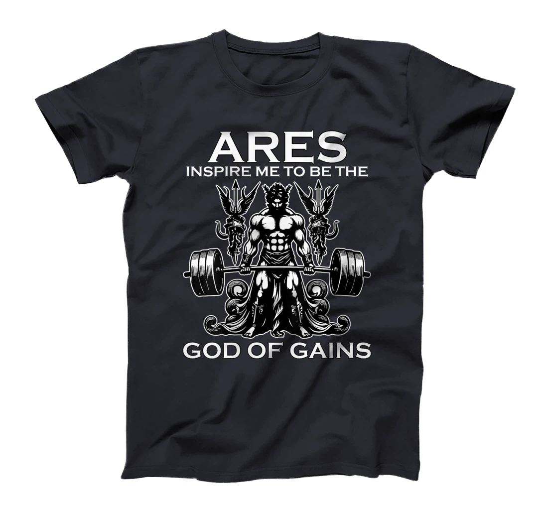 Womens Ares God of Gains Bodybuilding Gym Lover Fitness T-Shirt