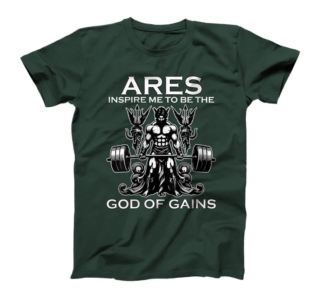 Womens Ares God of Gains Bodybuilding Gym Lover Fitness T-Shirt