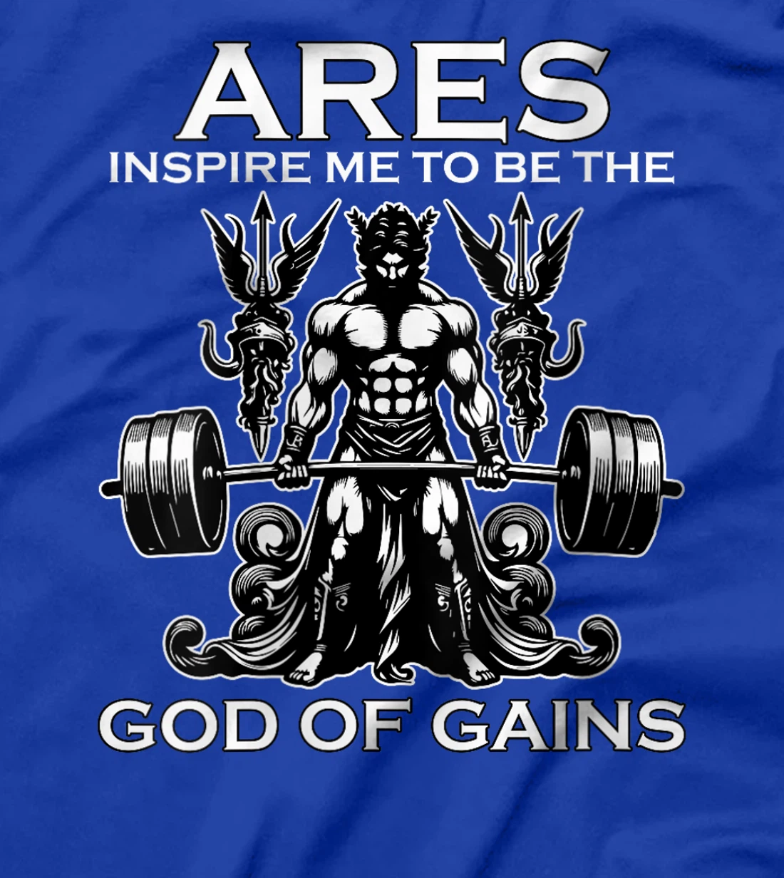 Womens Ares God of Gains Bodybuilding Gym Lover Fitness T-Shirt