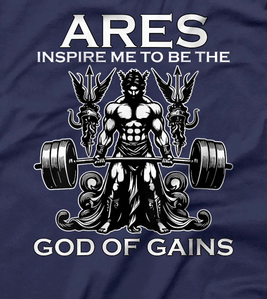 Womens Ares God of Gains Bodybuilding Gym Lover Fitness T-Shirt