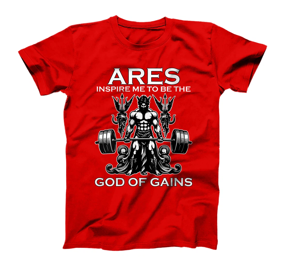 Womens Ares God of Gains Bodybuilding Gym Lover Fitness T-Shirt