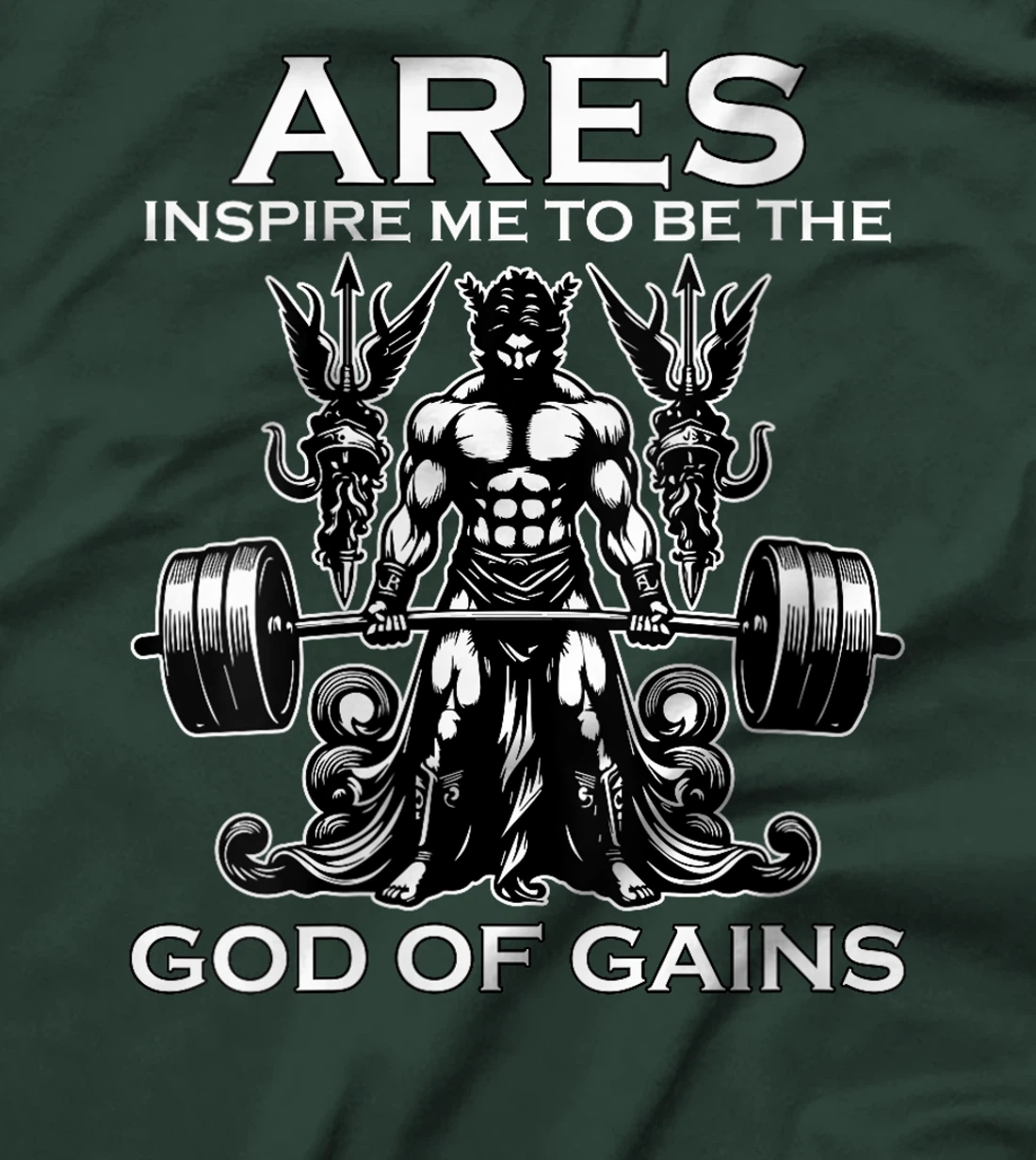 Womens Ares God of Gains Bodybuilding Gym Lover Fitness T-Shirt