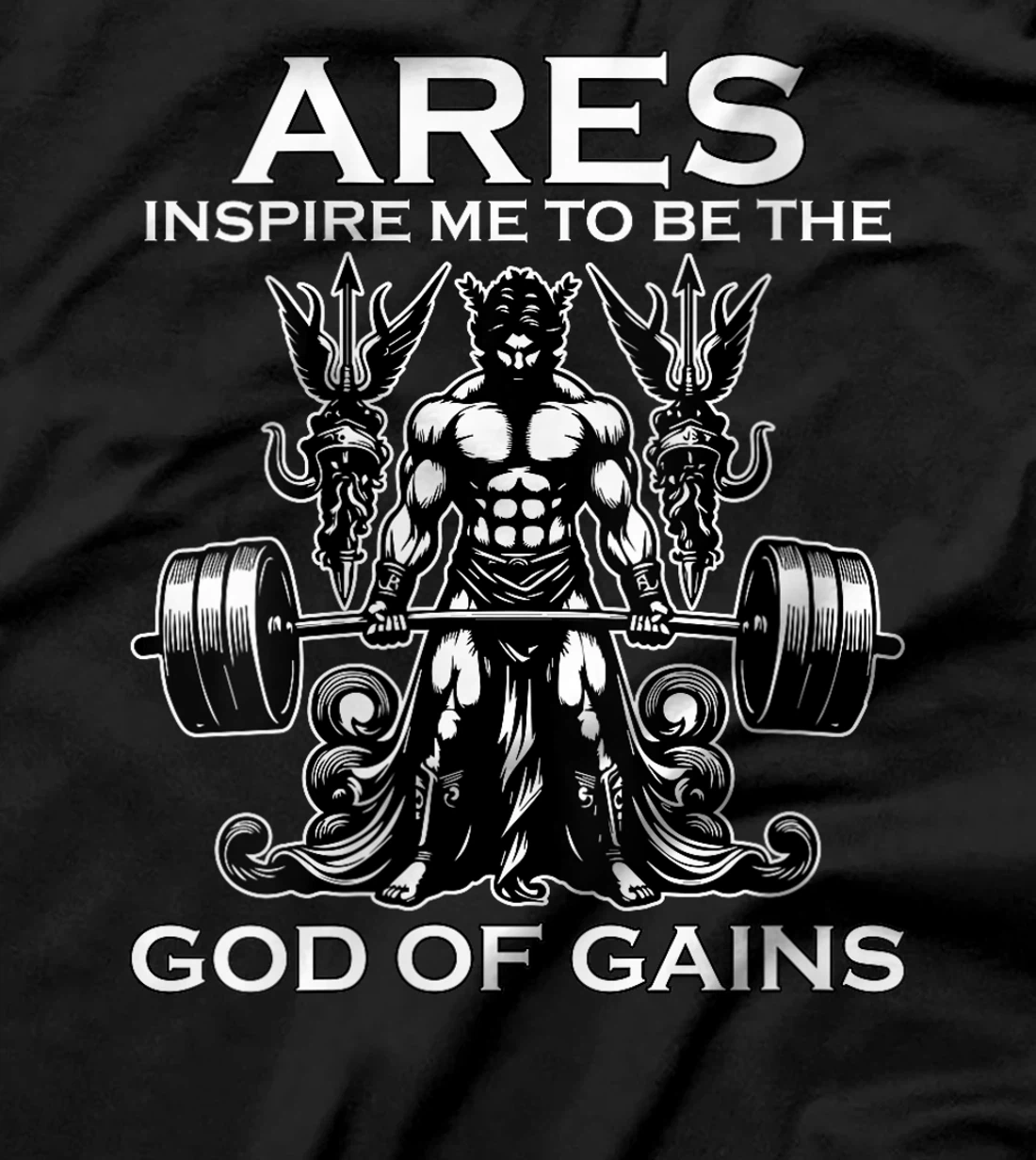 Womens Ares God of Gains Bodybuilding Gym Lover Fitness T-Shirt