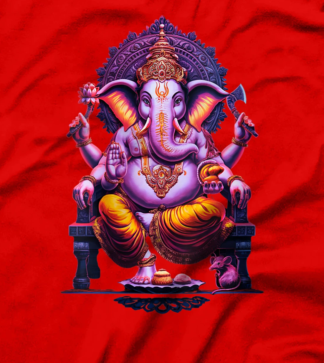 Womens Hindu Ganesha Puja Elephant God India Meditation Yoga Murti T-Shirt