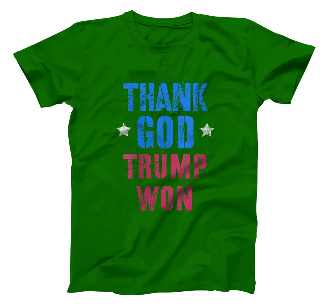 Womens Vote THANK GOD HE WON TRUMP 2024 Make Keep America Great T-Shirt