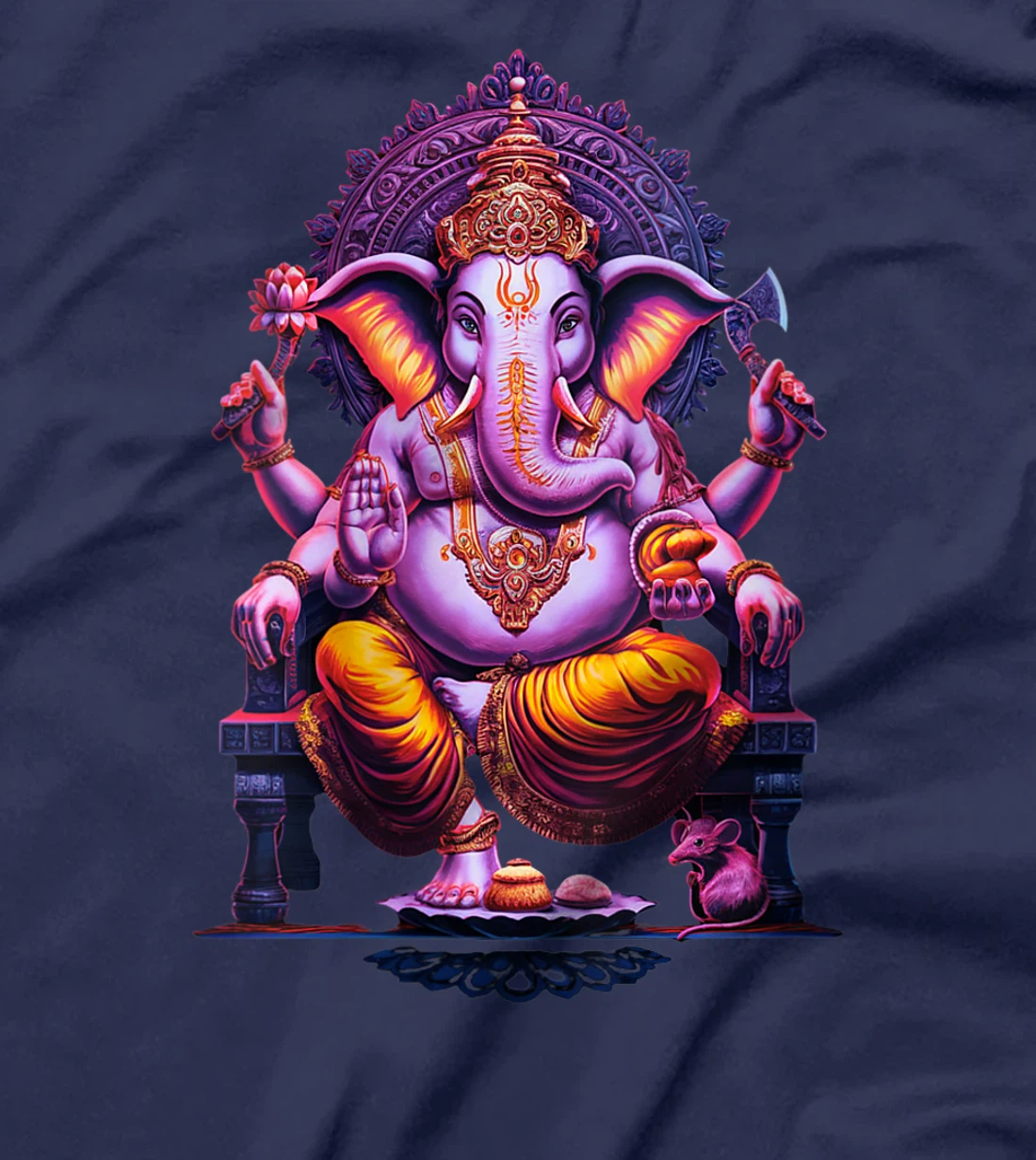 Womens Hindu Ganesha Puja Elephant God India Meditation Yoga Murti T-Shirt