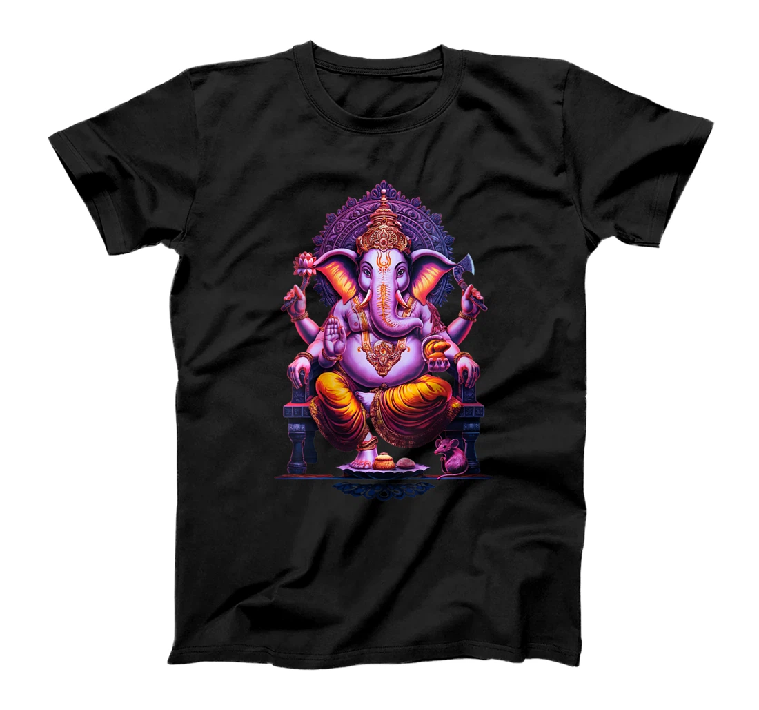 Womens Hindu Ganesha Puja Elephant God India Meditation Yoga Murti T-Shirt