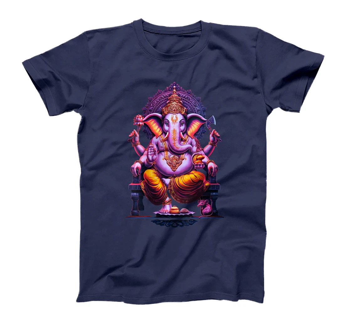 Womens Hindu Ganesha Puja Elephant God India Meditation Yoga Murti T-Shirt