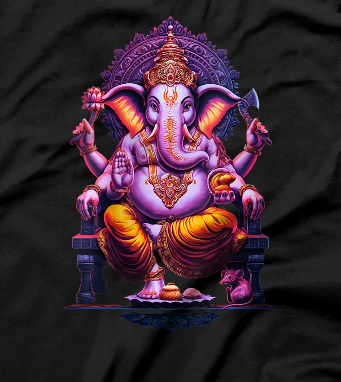 Womens Hindu Ganesha Puja Elephant God India Meditation Yoga Murti T-Shirt