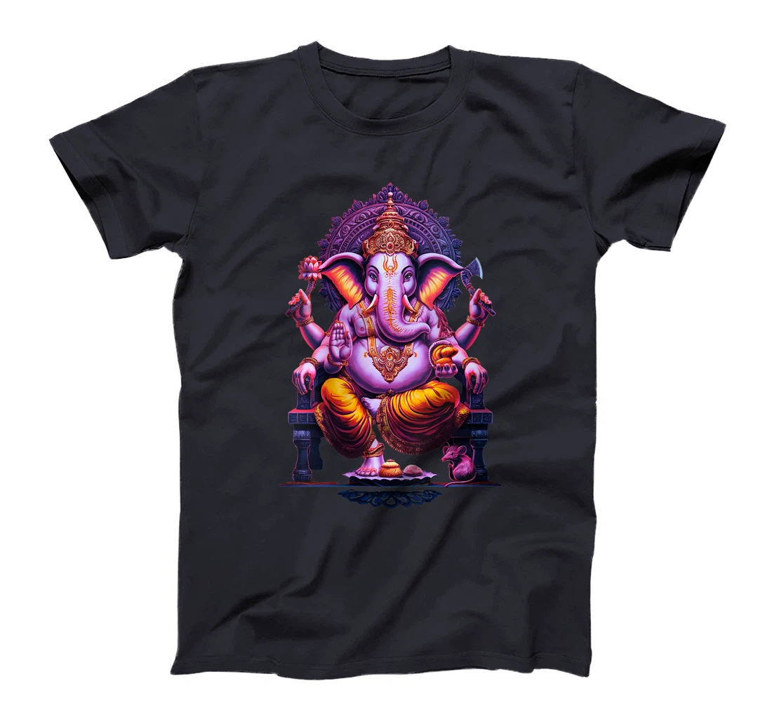 Womens Hindu Ganesha Puja Elephant God India Meditation Yoga Murti T-Shirt