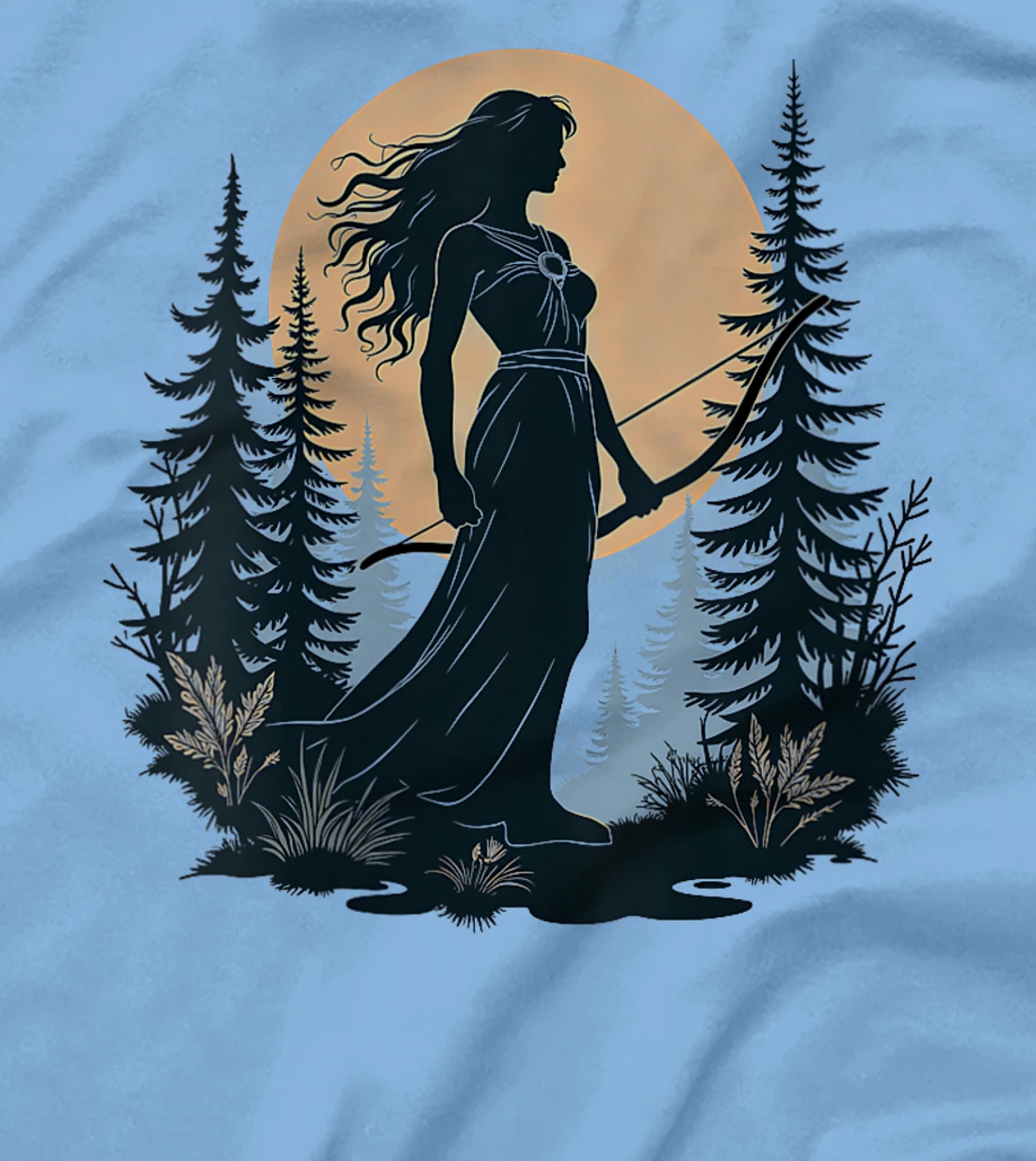 Womens Artemis Ancient Greek Goddess Symbol T-Shirt