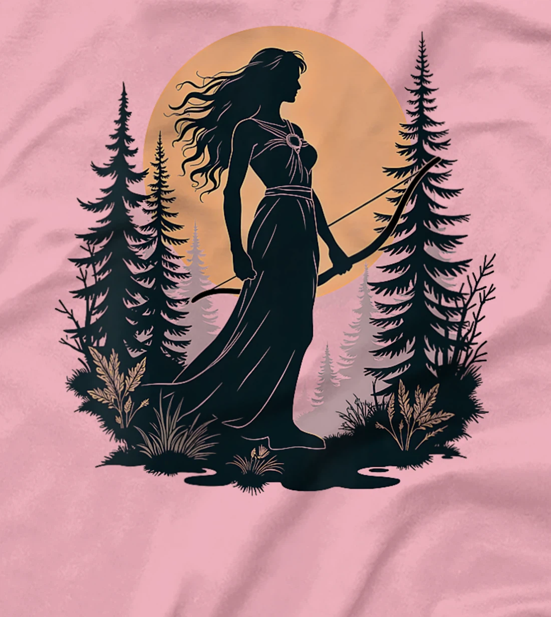 Womens Artemis Ancient Greek Goddess Symbol T-Shirt