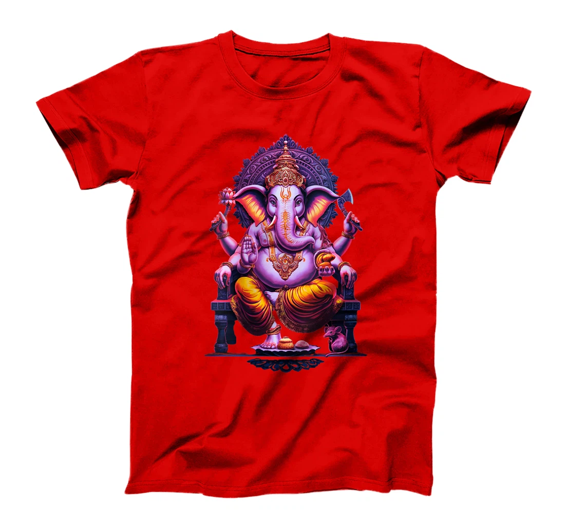Womens Hindu Ganesha Puja Elephant God India Meditation Yoga Murti T-Shirt