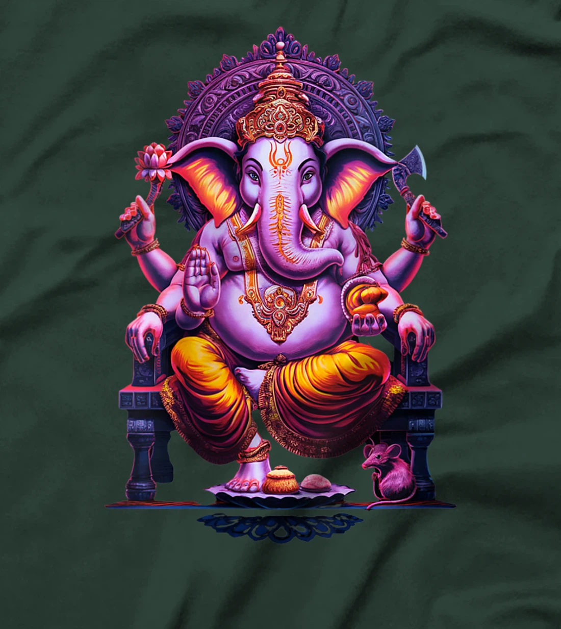 Womens Hindu Ganesha Puja Elephant God India Meditation Yoga Murti T-Shirt