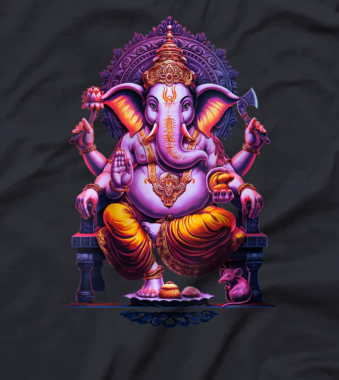 Womens Hindu Ganesha Puja Elephant God India Meditation Yoga Murti T-Shirt