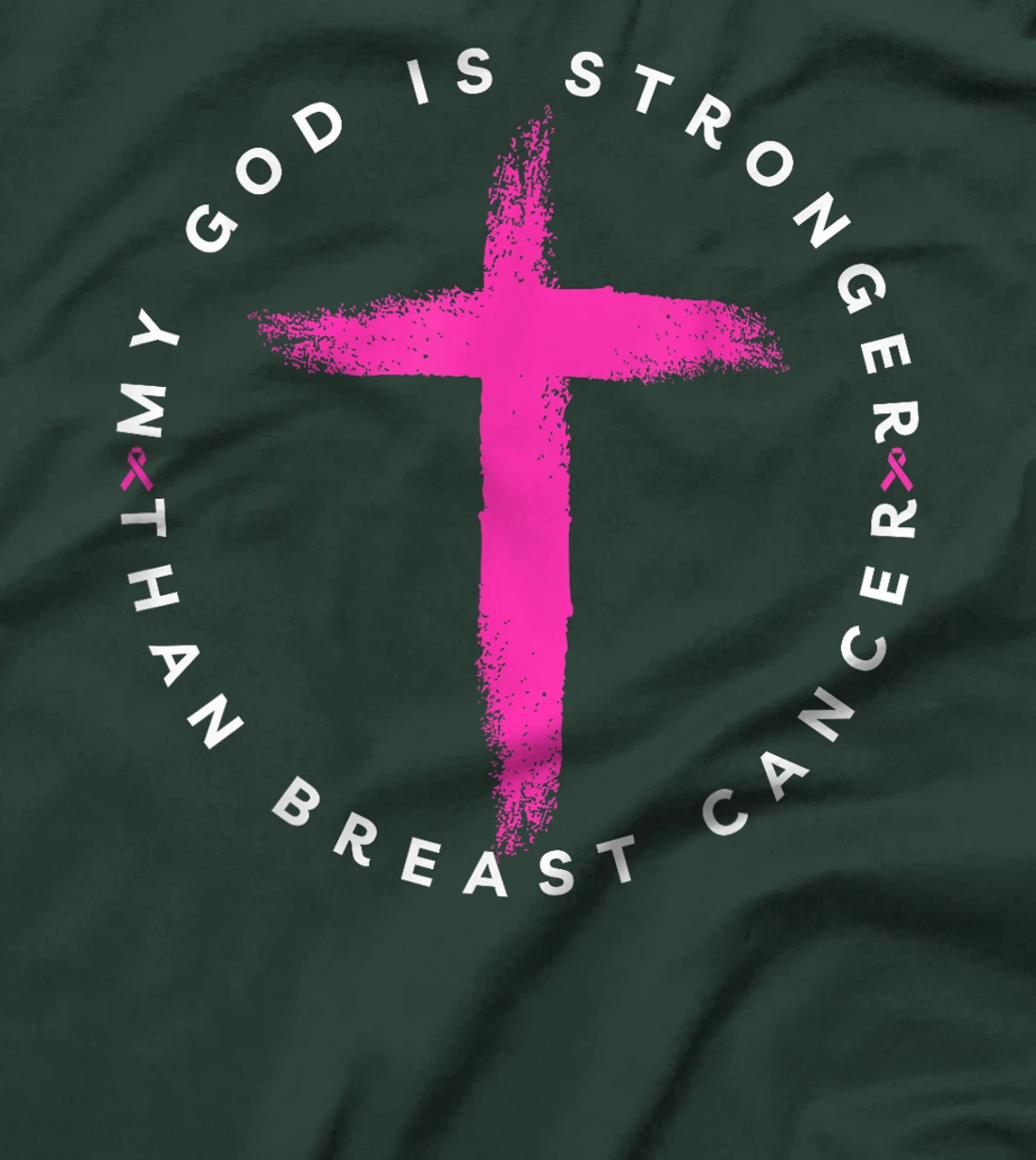 My God Is Stronger Than Breast Cancer Awareness Christian T-Shirt