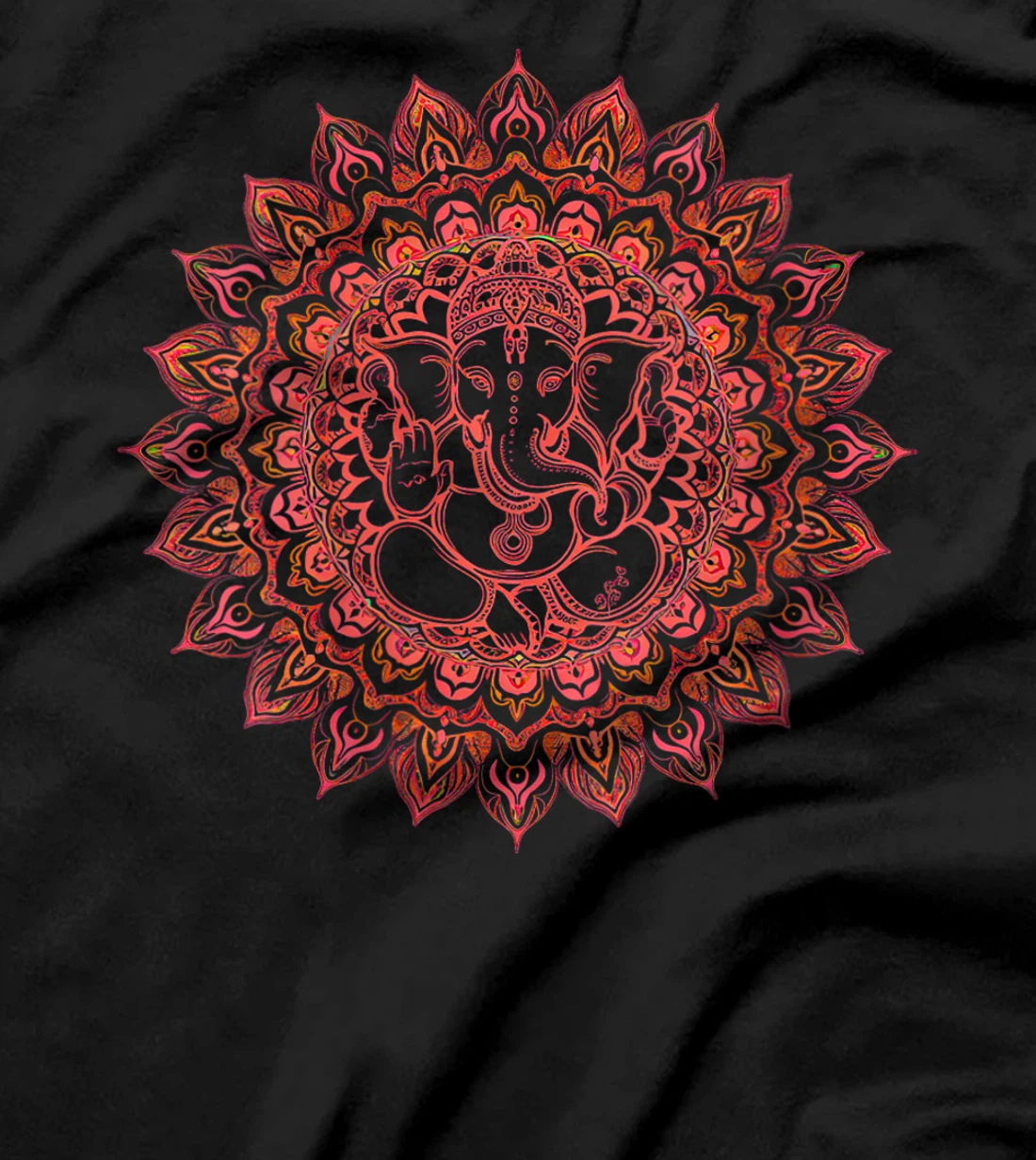 Womens Hindu Ganesha Puja Elephant God India Meditation Yoga Murti T-Shirt