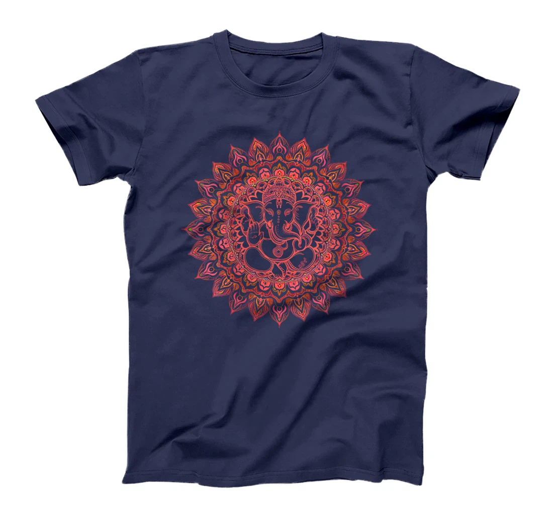 Womens Hindu Ganesha Puja Elephant God India Meditation Yoga Murti T-Shirt