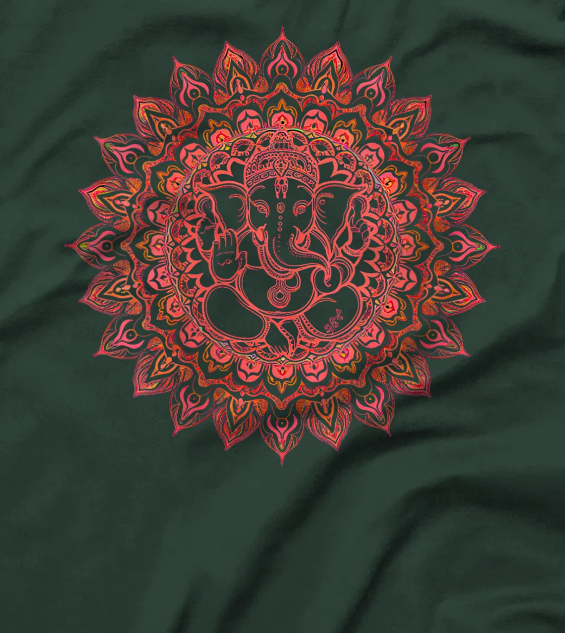 Womens Hindu Ganesha Puja Elephant God India Meditation Yoga Murti T-Shirt
