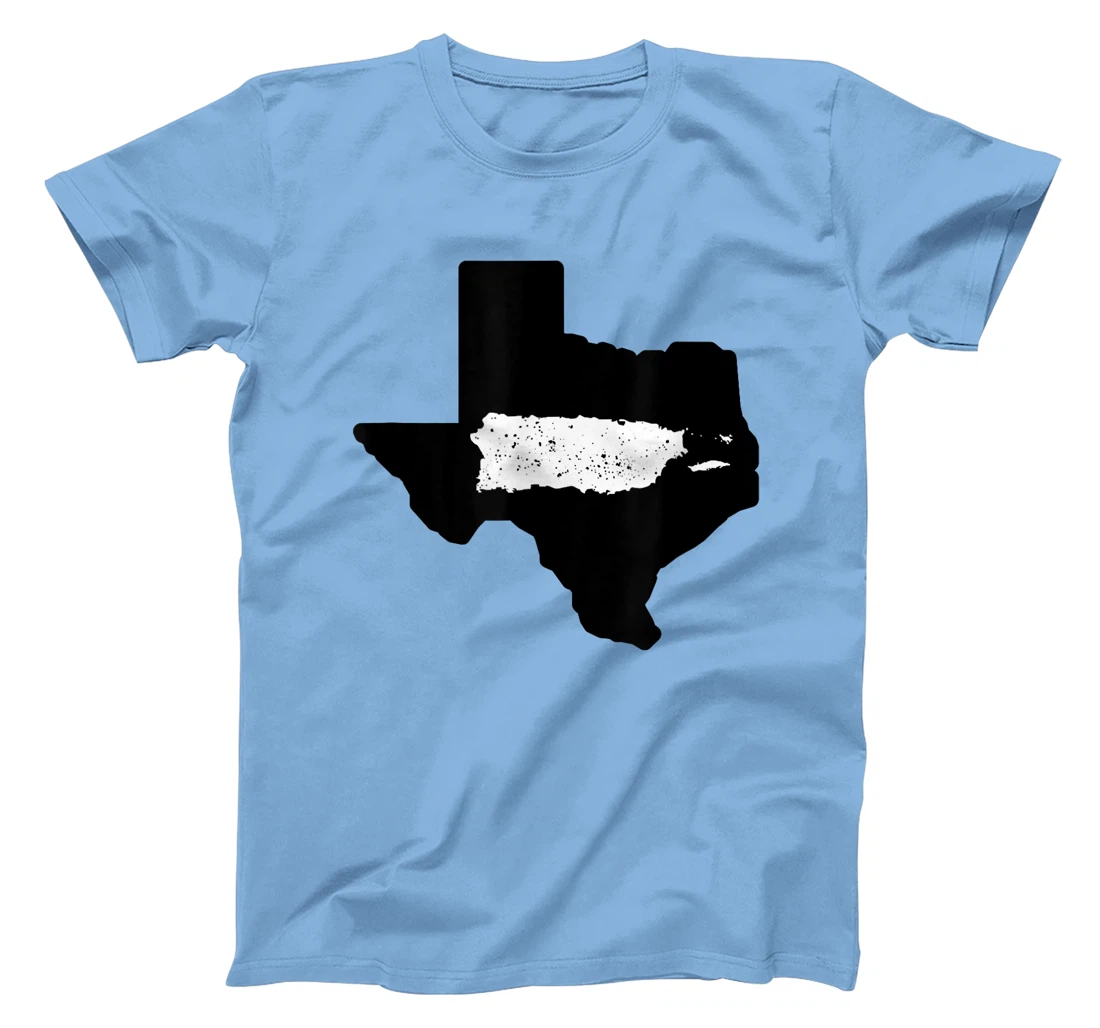 Texas State and Puerto Rico Island Outline Fusion T-Shirt