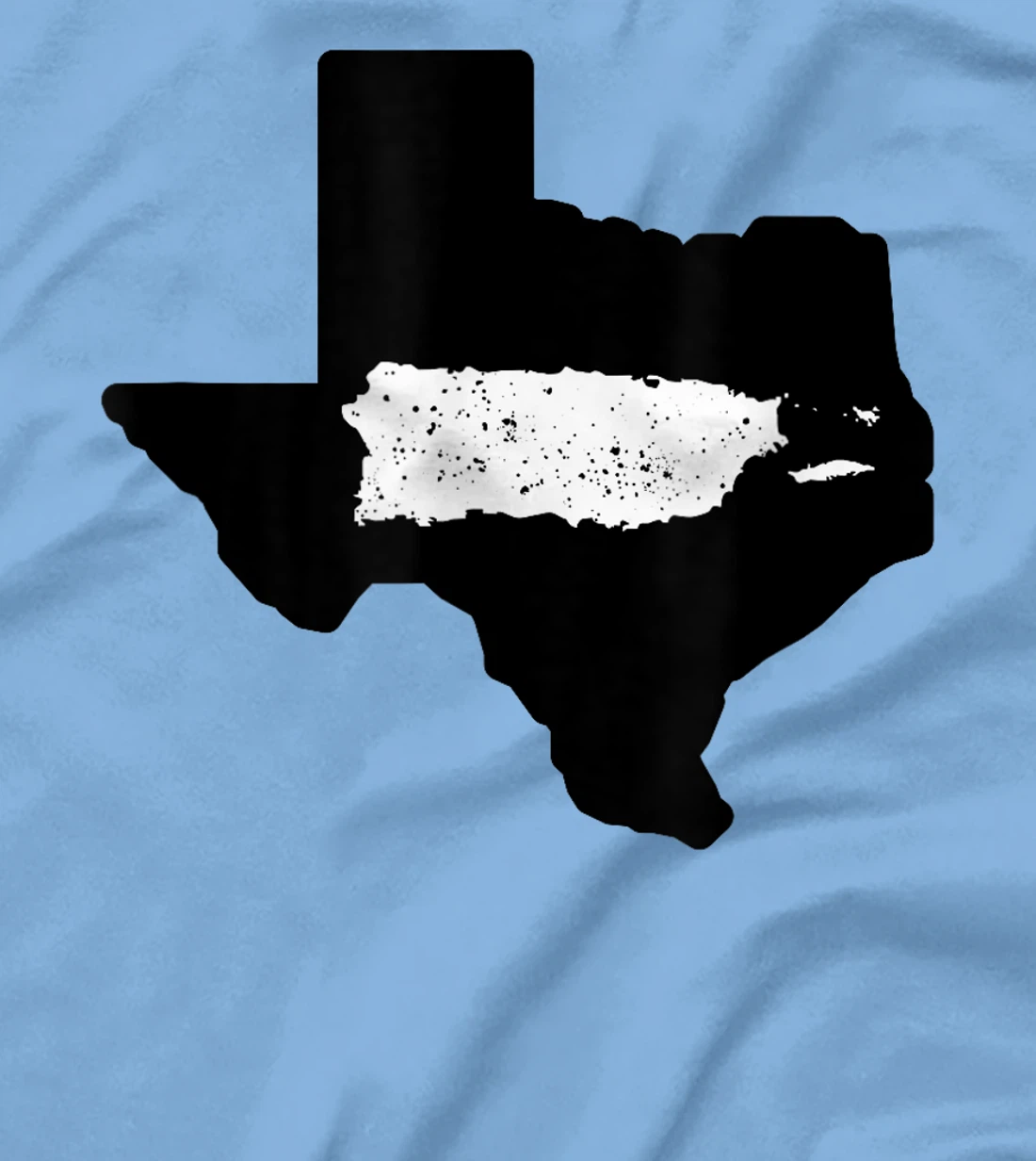 Texas State and Puerto Rico Island Outline Fusion T-Shirt