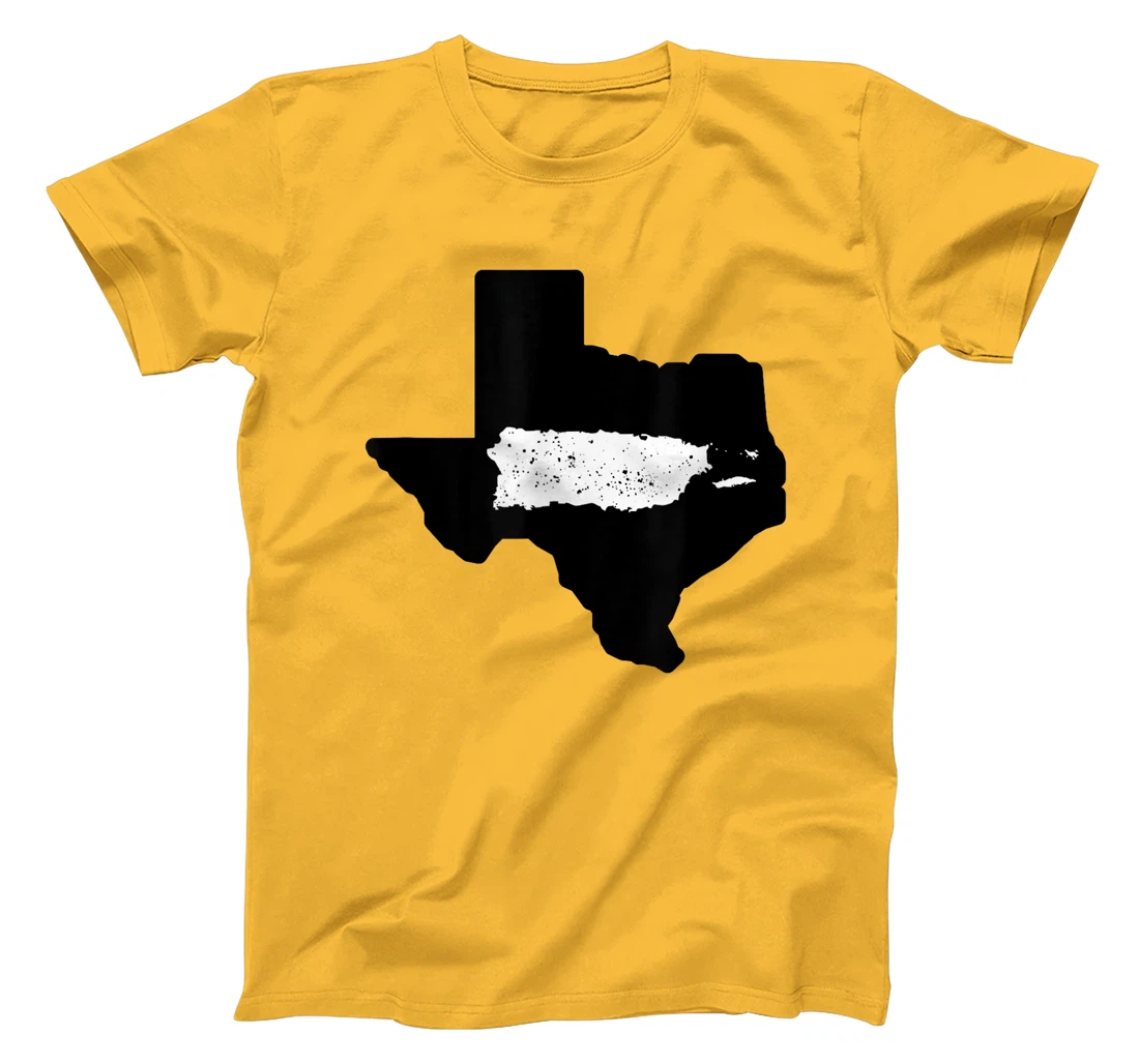 Texas State and Puerto Rico Island Outline Fusion T-Shirt