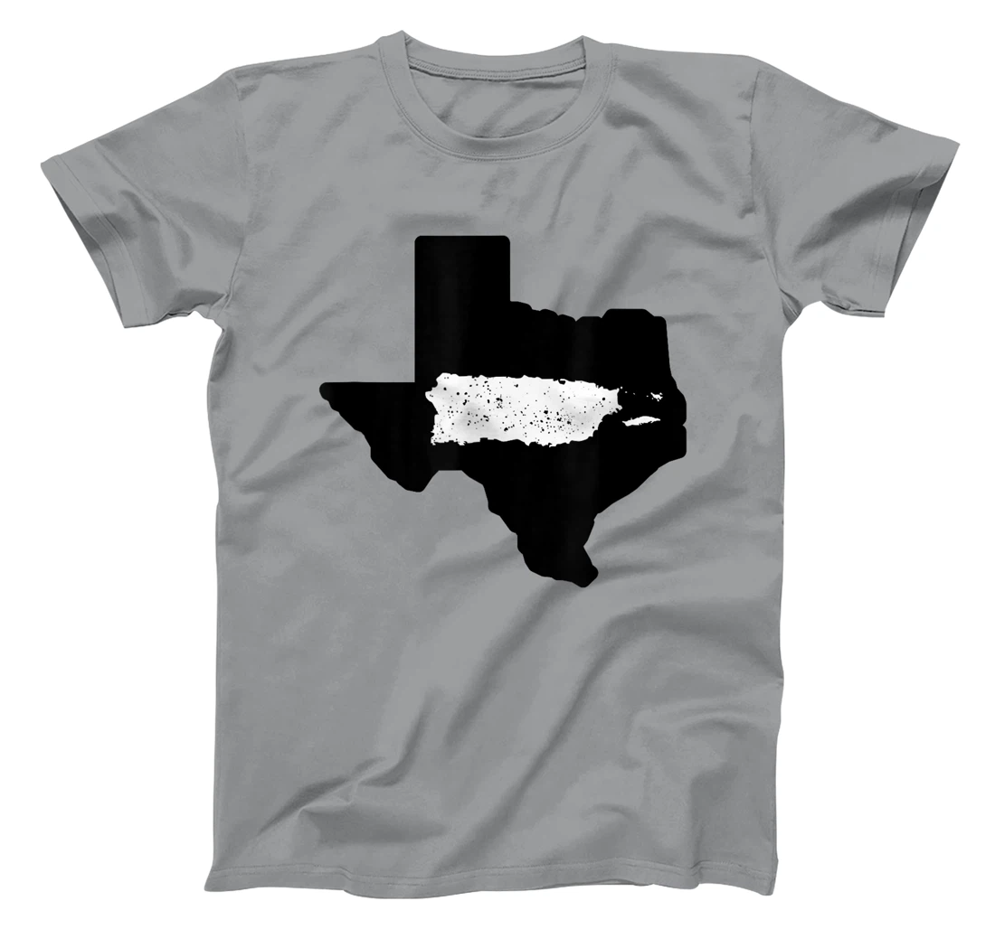 Texas State and Puerto Rico Island Outline Fusion T-Shirt