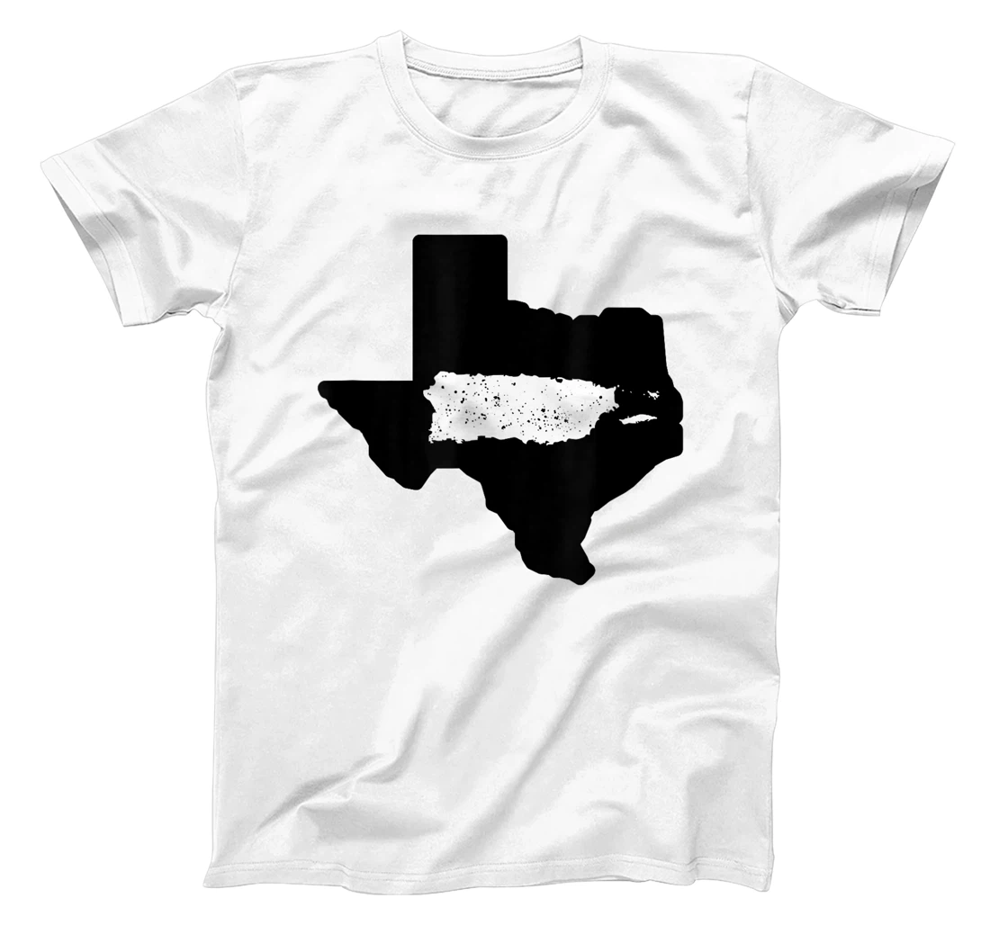 Texas State and Puerto Rico Island Outline Fusion T-Shirt