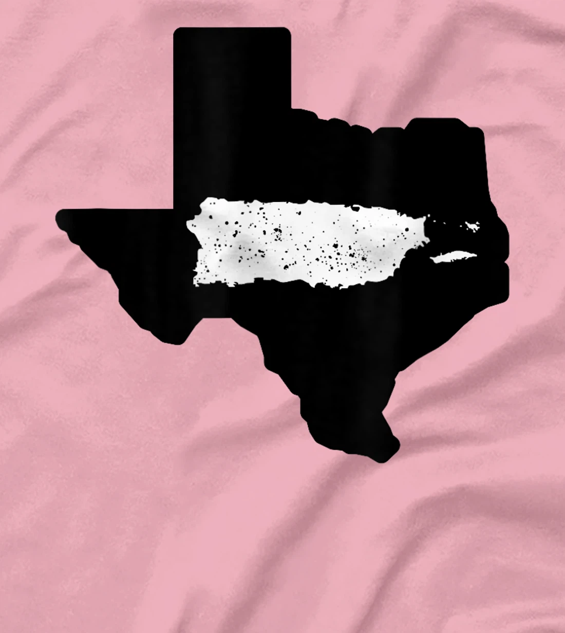 Texas State and Puerto Rico Island Outline Fusion T-Shirt