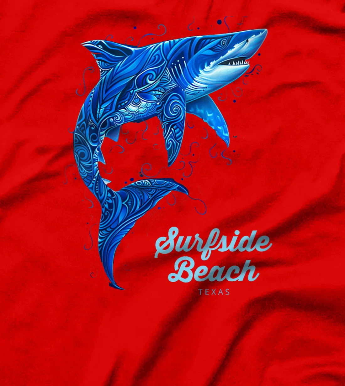 Womens Surfside Beach Texas TX Vacation Tribal Shark Vintage T-Shirt
