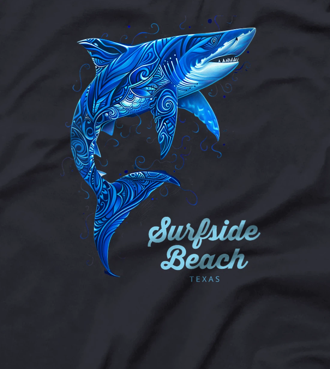 Womens Surfside Beach Texas TX Vacation Tribal Shark Vintage T-Shirt