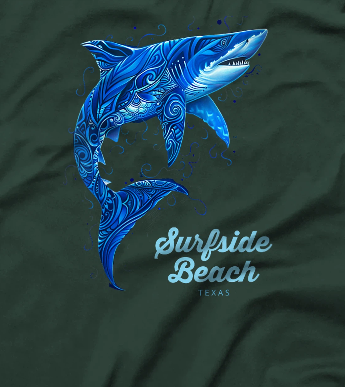 Womens Surfside Beach Texas TX Vacation Tribal Shark Vintage T-Shirt