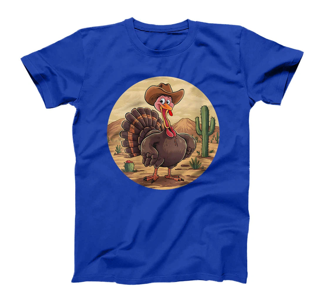 Womens Western Thanksgiving Cowboy Turkey Texas Desert Cowgirl T-Shirt