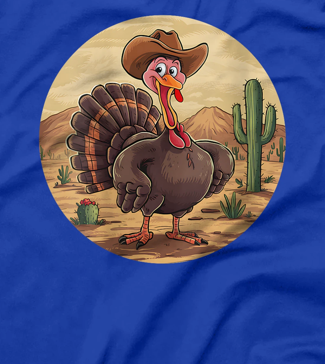 Womens Western Thanksgiving Cowboy Turkey Texas Desert Cowgirl T-Shirt