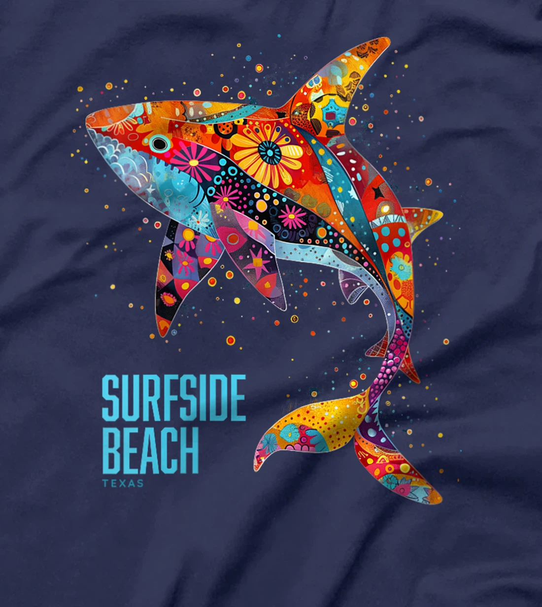 Womens Surfside Beach Texas Holiday TX Vacation Tribal Shark T-Shirt