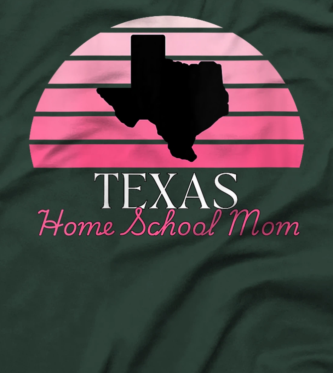 Womens Texas Home School Mom Retro Pink Sunset T-Shirt