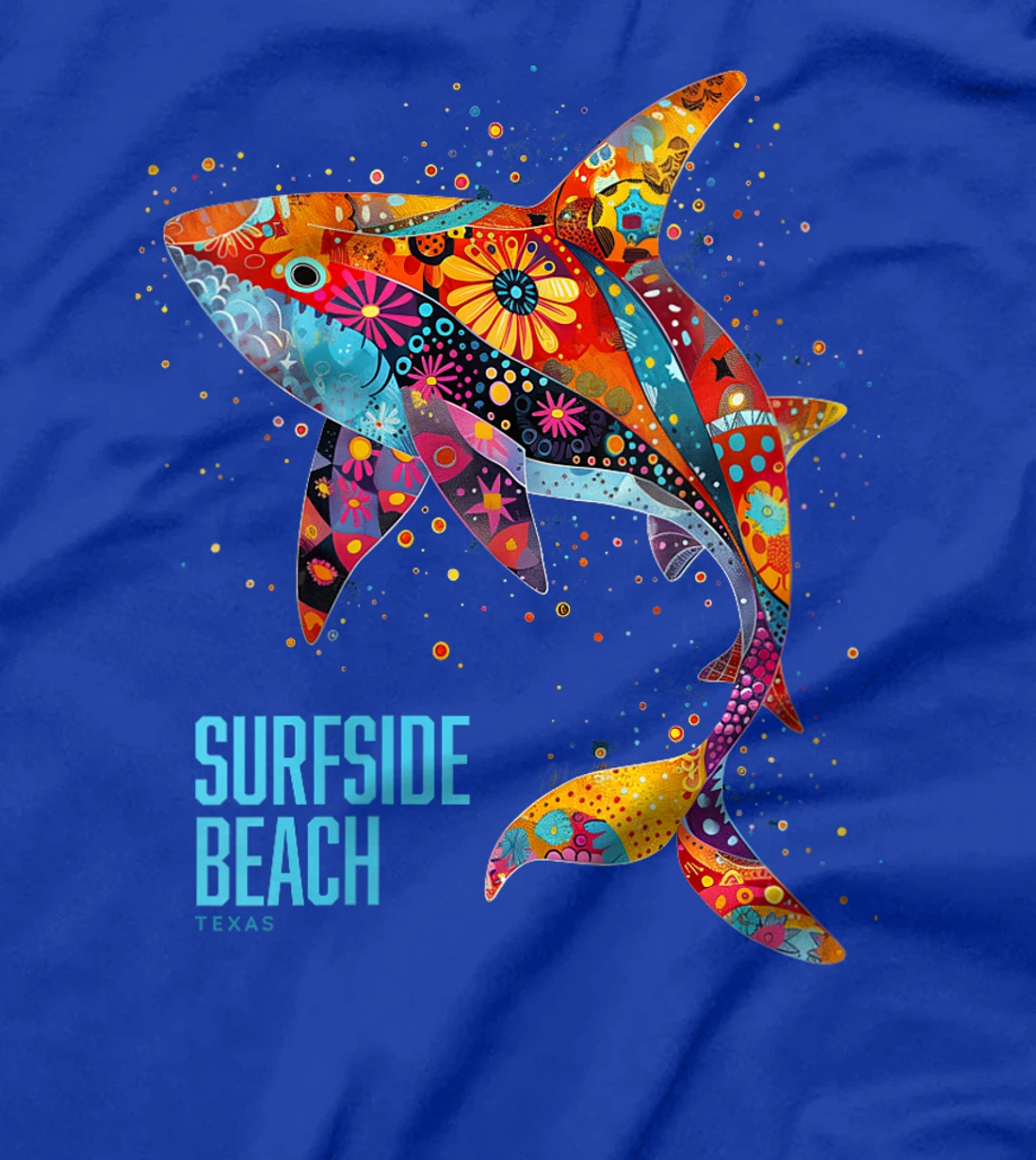 Womens Surfside Beach Texas Holiday TX Vacation Tribal Shark T-Shirt