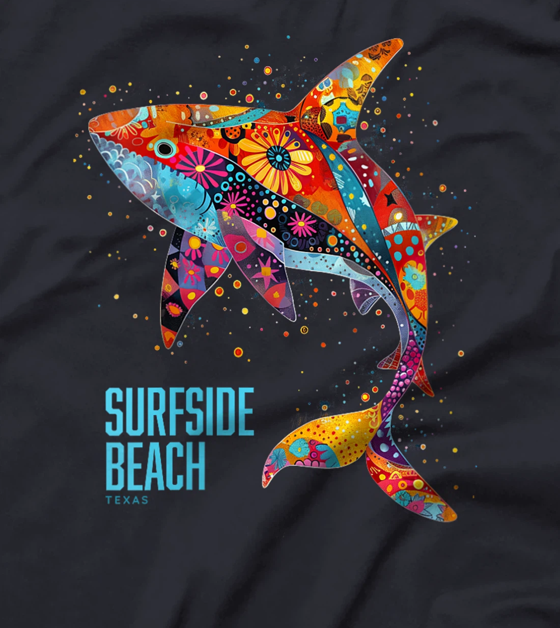 Womens Surfside Beach Texas Holiday TX Vacation Tribal Shark T-Shirt