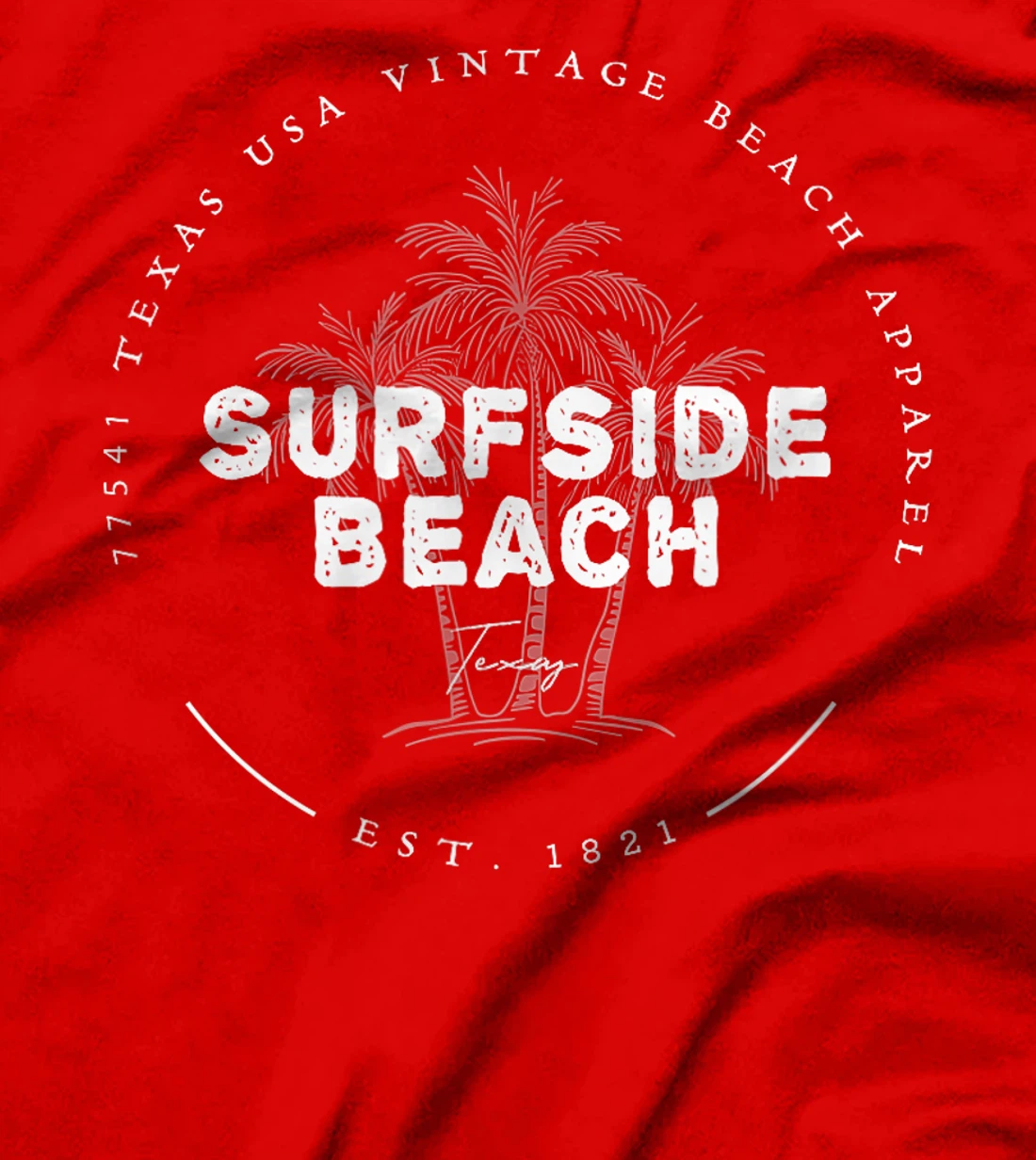 Womens Surfside Beach Texas Holiday TX Vacation Palm Tree Vintage T-Shirt