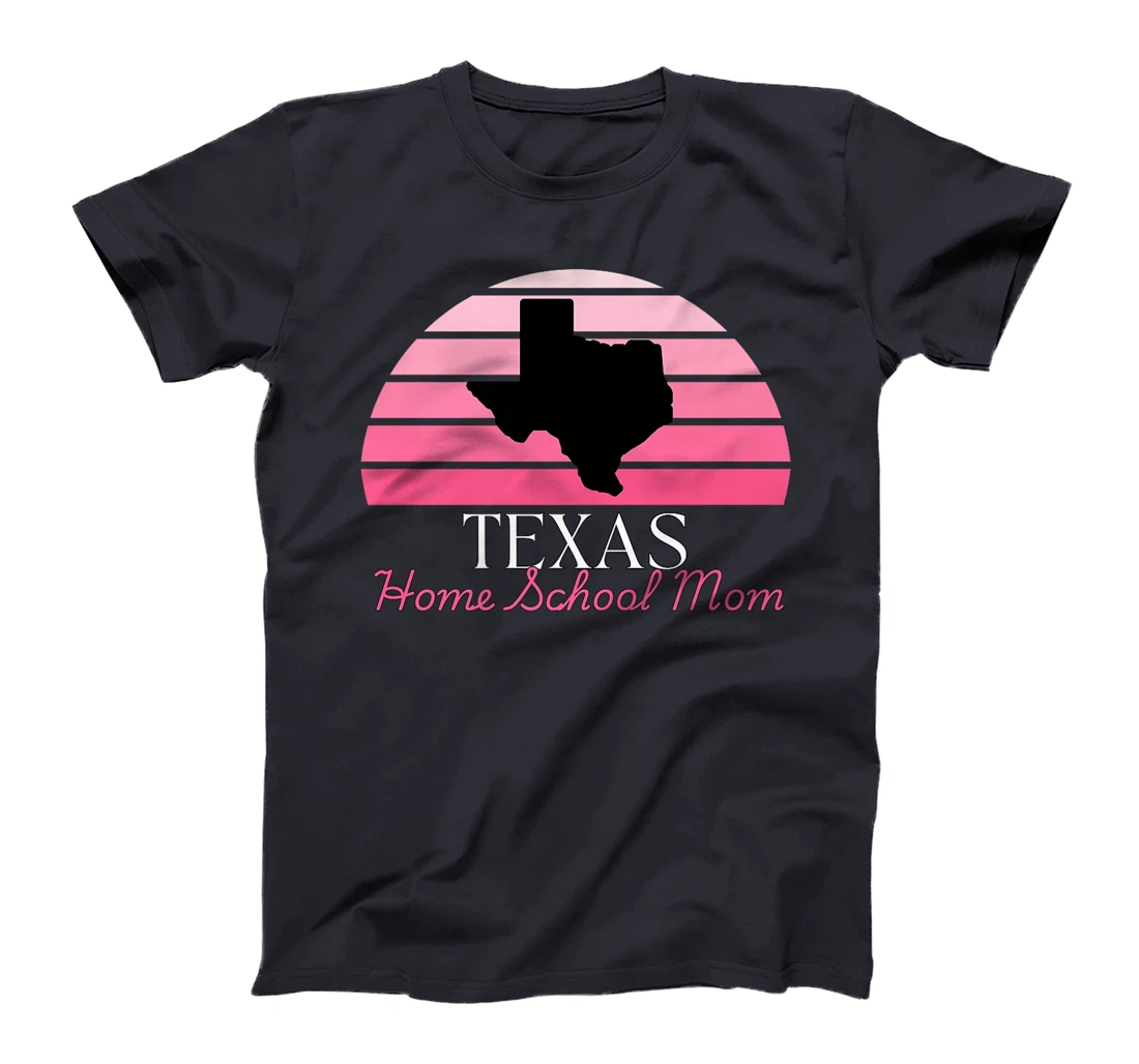 Texas Home School Mom Retro Pink Sunset Premium T-Shirt