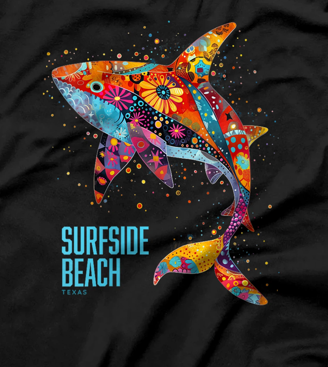 Womens Surfside Beach Texas Holiday TX Vacation Tribal Shark T-Shirt