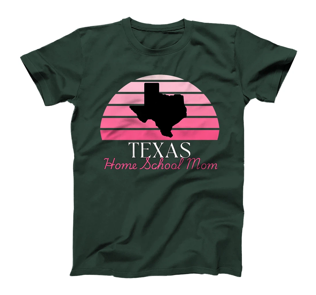 Texas Home School Mom Retro Pink Sunset Premium T-Shirt