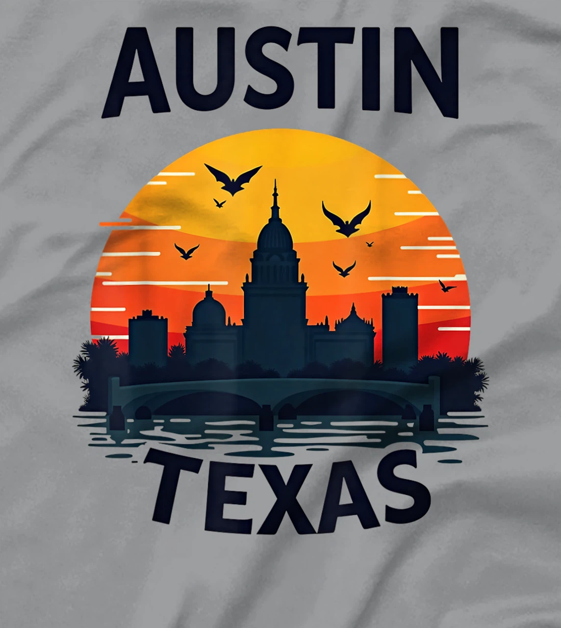 Austin Texas Sunset Scene Graphic T-Shirt