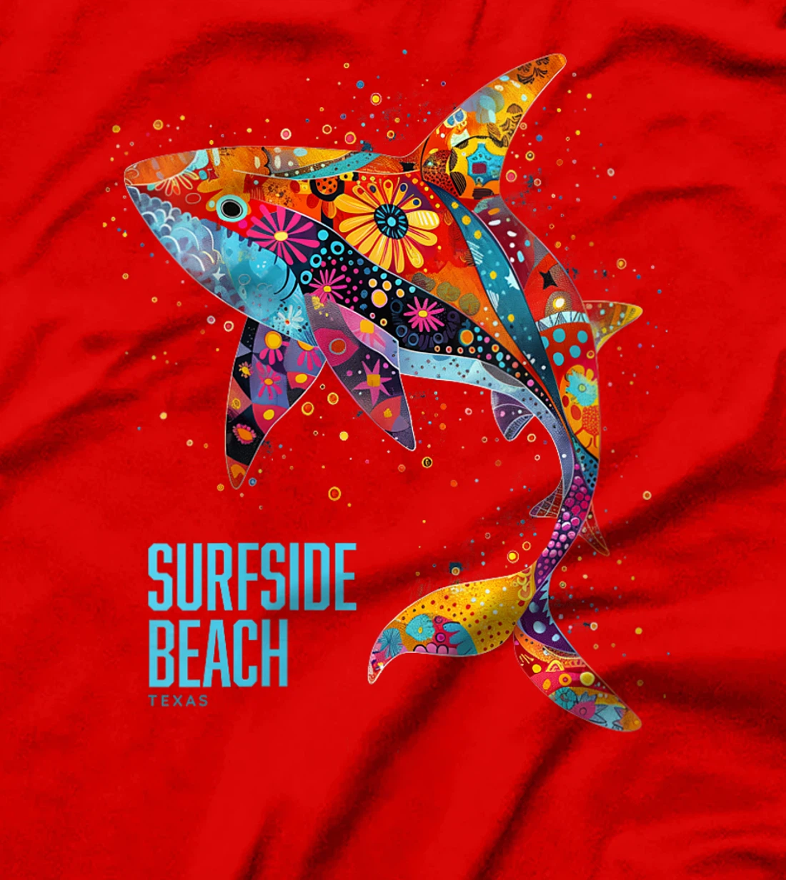 Womens Surfside Beach Texas Holiday TX Vacation Tribal Shark T-Shirt