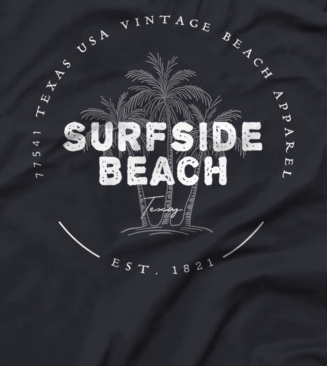 Womens Surfside Beach Texas Holiday TX Vacation Palm Tree Vintage T-Shirt