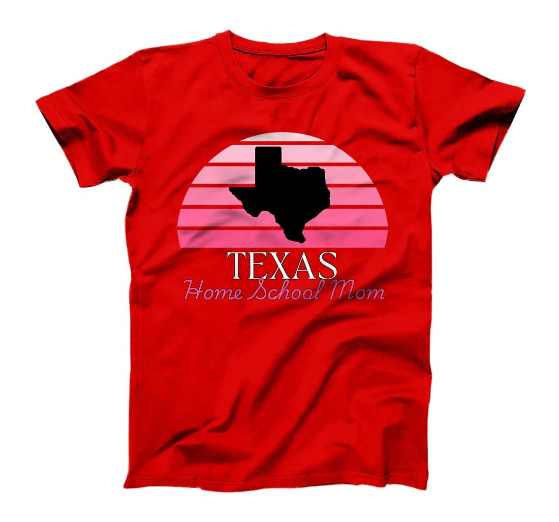 Texas Home School Mom Retro Pink Sunset Premium T-Shirt
